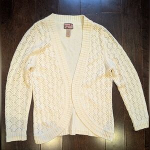 April Cornell Crochet Cardigan Cream Sweater